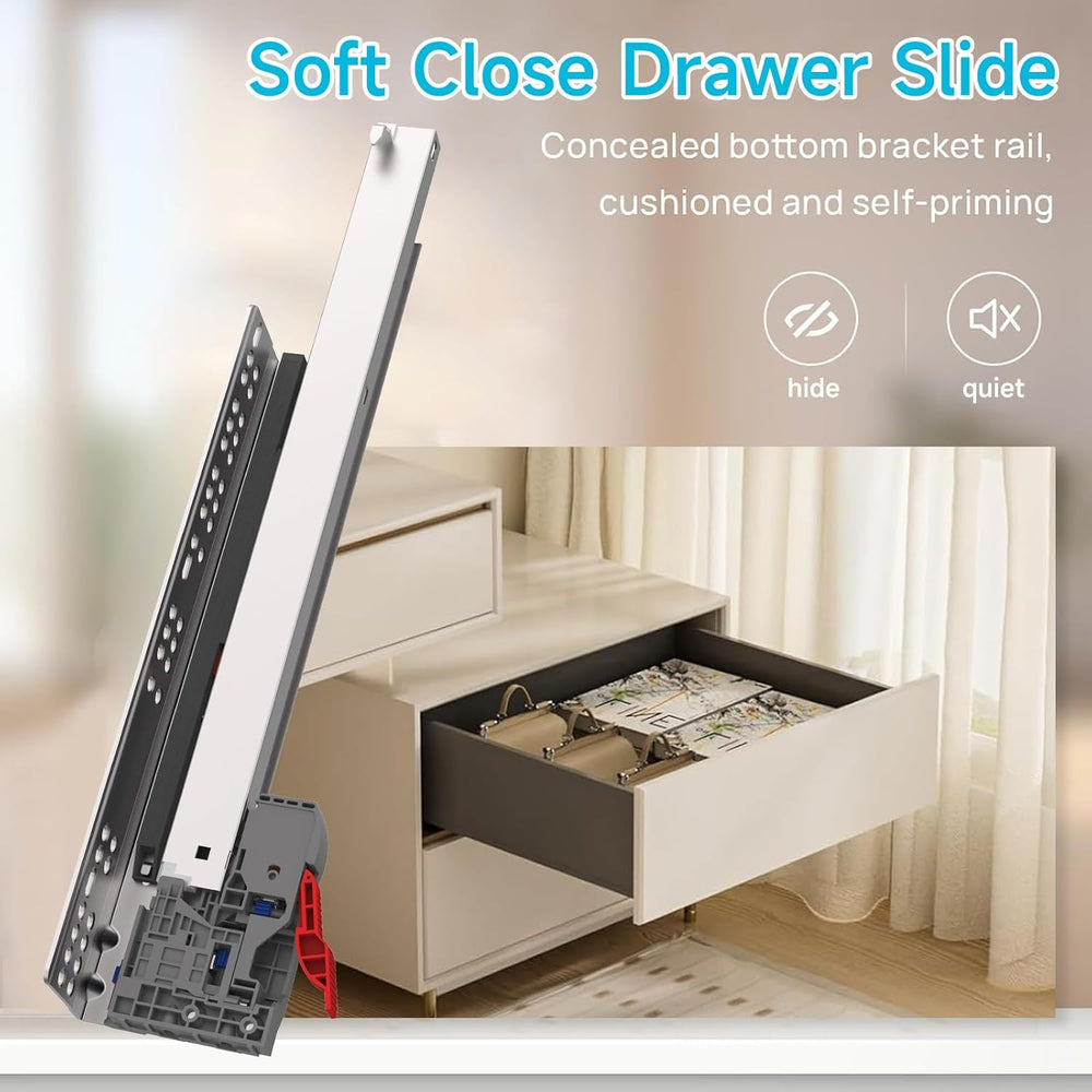 20 Inch 6 Pair Undermount Soft Close Drawer Slides Full Extension