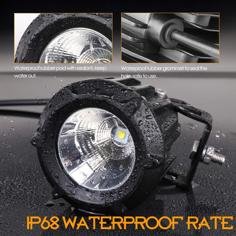 LED Driving Lights, Nirider 2PCS 50W Round 3.5 Inch Motorcycle Fog Lights Spo...