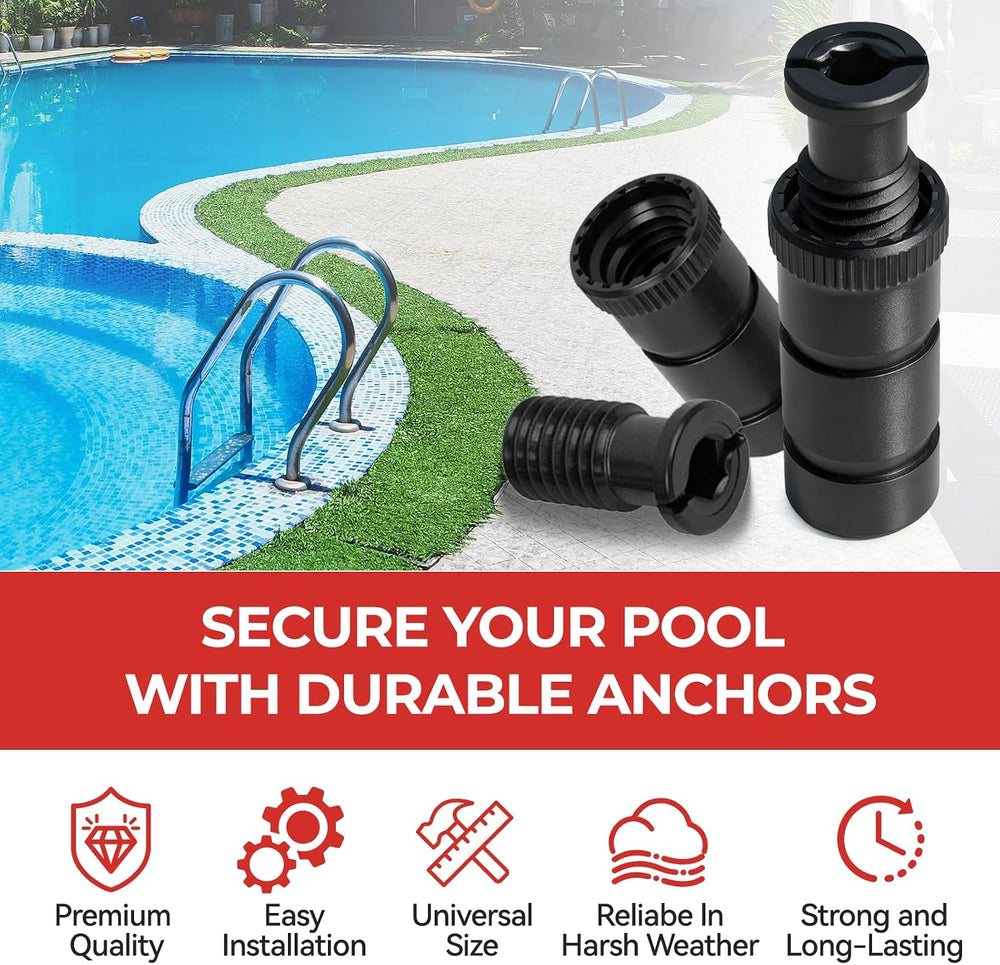 24-Pack Upgraded Pool Cover Anchors with Head Bolts & Aluminum Tamping To...