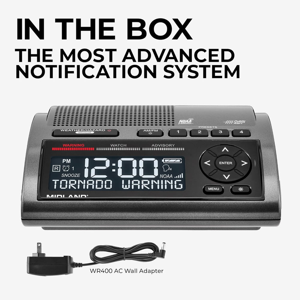 Midland - WR400 Weather Radio Deluxe - NOAA Emergency Alert Scanner – Home Us...