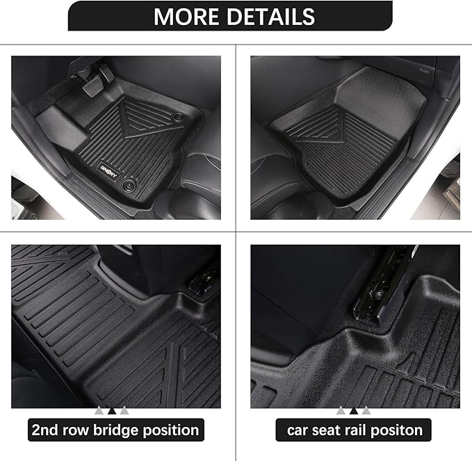 GINOWY-Floor Mats for Hyundai Santa Cruz 2022-2024 2025, TPE All Weather Car