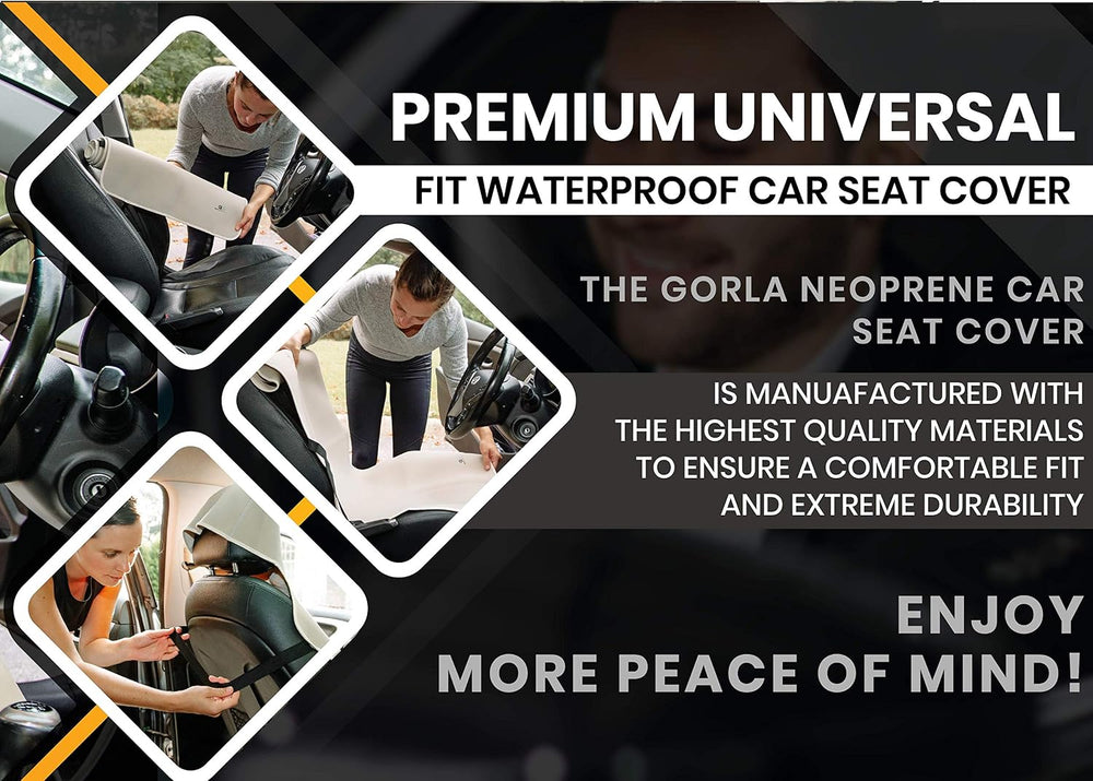 Gear Black Premium Universal Fit Waterproof Stain Resistant Car Seat Cover Ne...