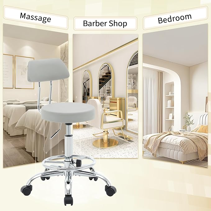 Rolling Massage Chair, Height Adjustable Salon Stool