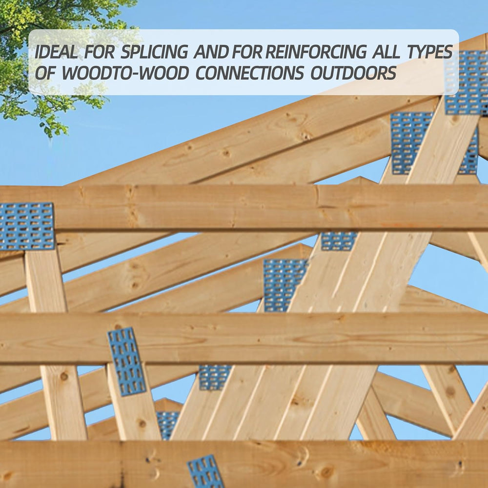 100 Pack 4"x2" Pronged Truss Plates with 8mm Nail Teeth
