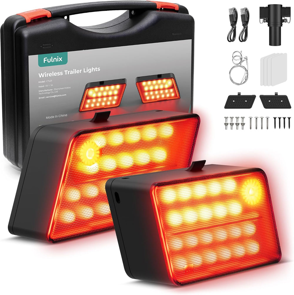 Wireless Trailer Lights, Adhesive Mount Rechargeable LED Tow Light Kit