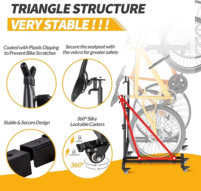 Vertical Bike Stands,Standing Bike Rack (2 Pack)