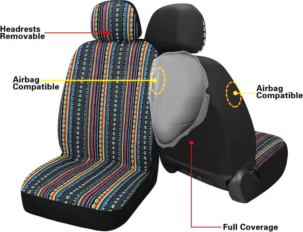 Pariitadin Baja Saddle Blanket Car Seat Covers Full Set with Seat Belt Pads, ...