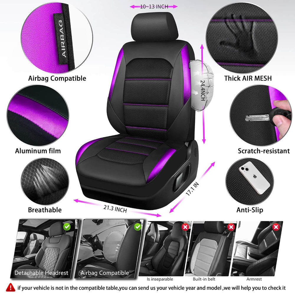 CAR PASS Memory Foam Car Seat Covers,Air Cool Mesh Thick Seat Covers Front Se...