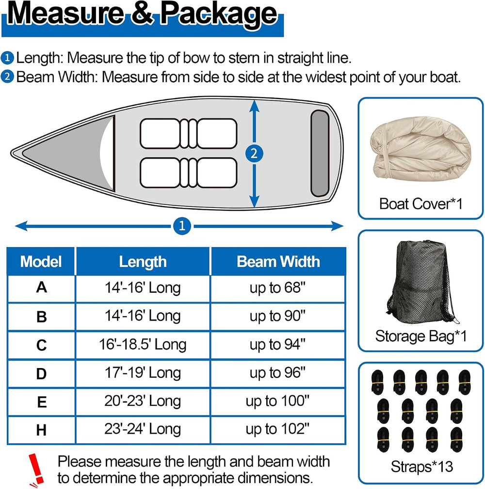 iCOVER Trailerable Boat Cover- 20'-23' Heavy Duty Waterproof Tarp Cov...