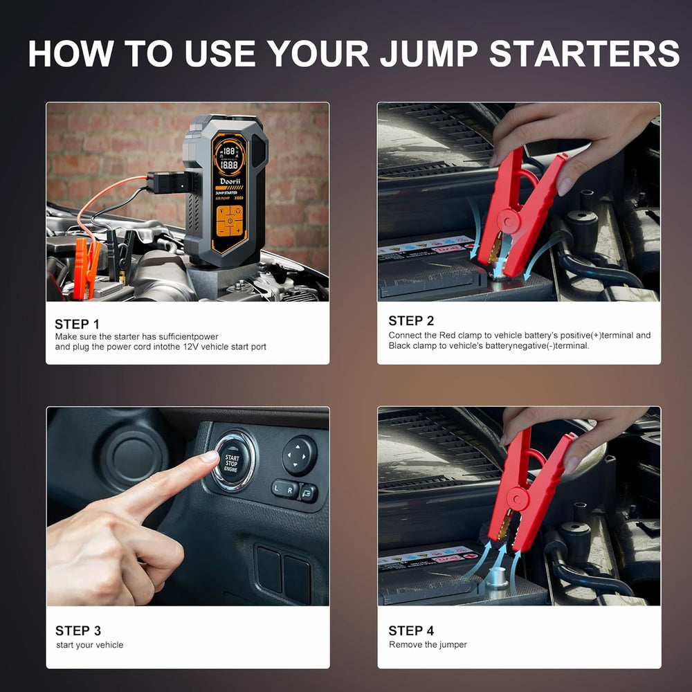 8000A Jump Starter with Air Compressor, Car Jumper Starter Portable, 150PSI T...