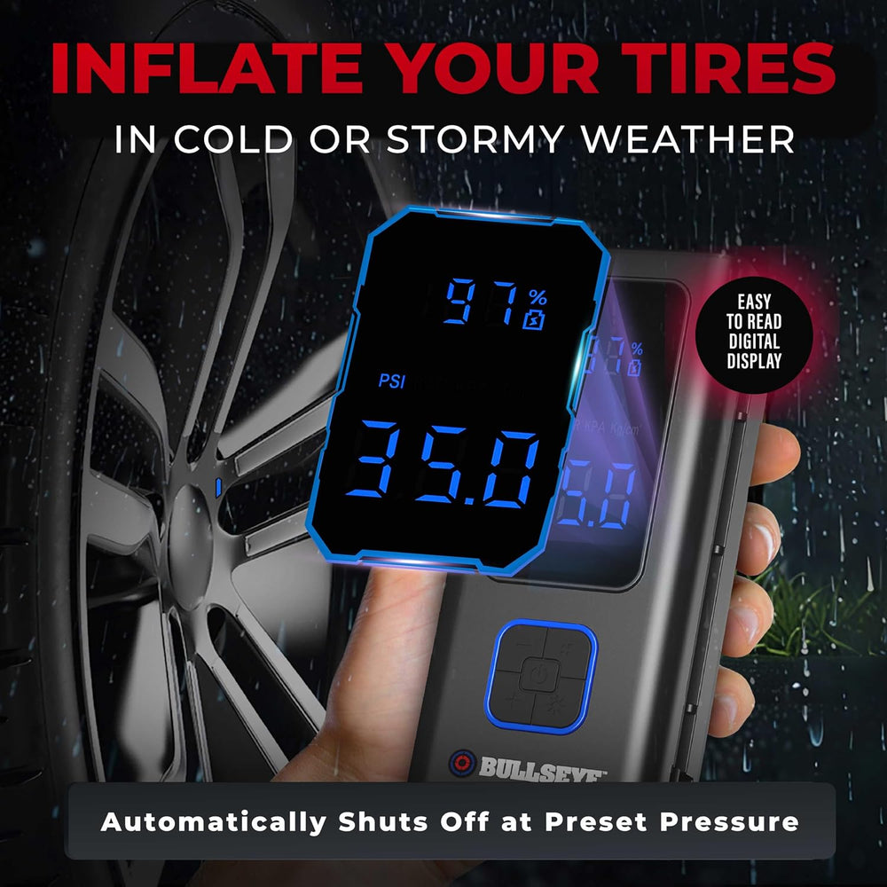 POCKET AIR by BULLSEYE Tire Inflator Portable Air Compressor, 4000MAH