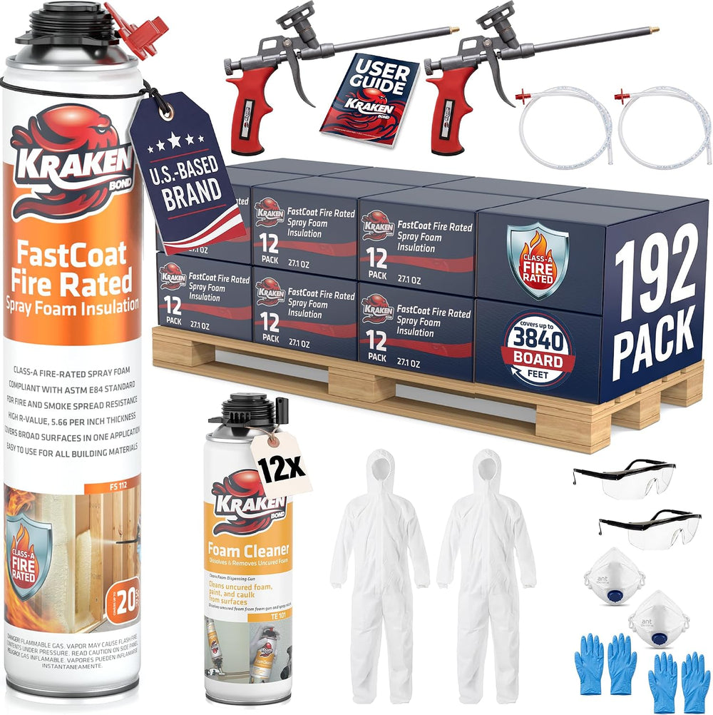 Kraken Bond Fastcoat Fire Rated Spray Foam Insulation Kit Closed Cell in a Ca...