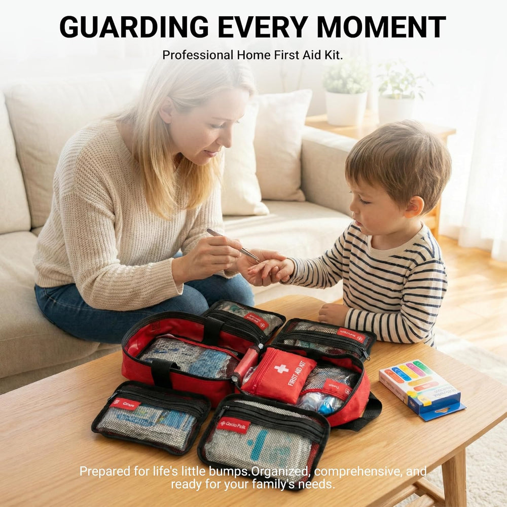 556 Piece Premium Large First Aid Kit, Survival Medical Bag with Labelled Com...