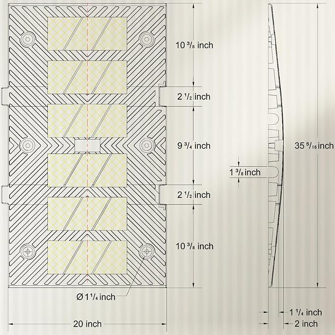 35" inch Width Speed Humps Rubber Speed Bumps