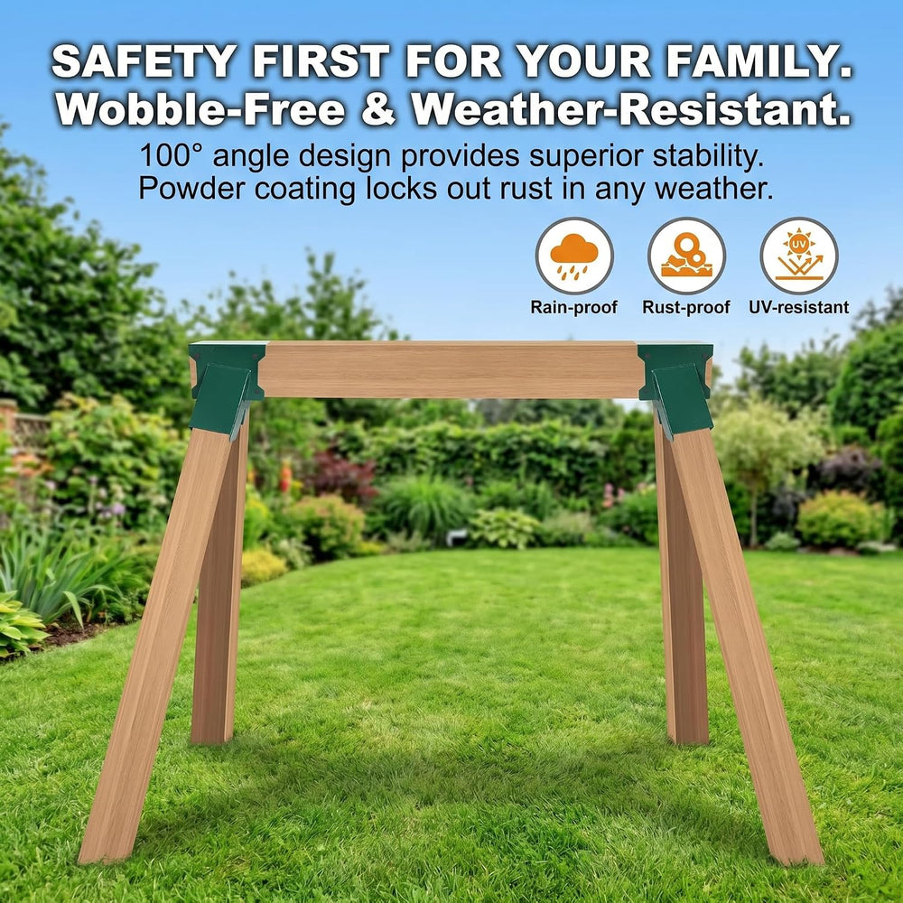 A-Frame Swing Set Bracket Kit, 2-Piece Wood Swing Hardware for Outdoor Playgr...