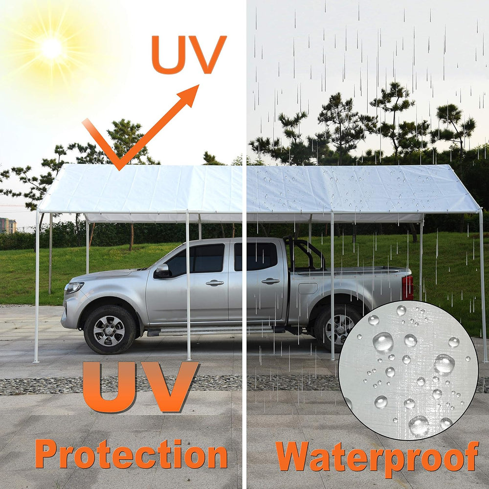 Thanaddo 10 x 20 Ft Carport Replacement Canopy Cover Garage Top Tent Shelter ...