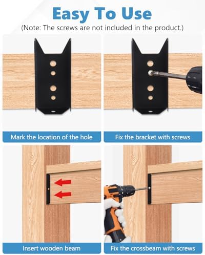40 Pack 2x4 Fence Brackets for Wood Rail,18 Gauge