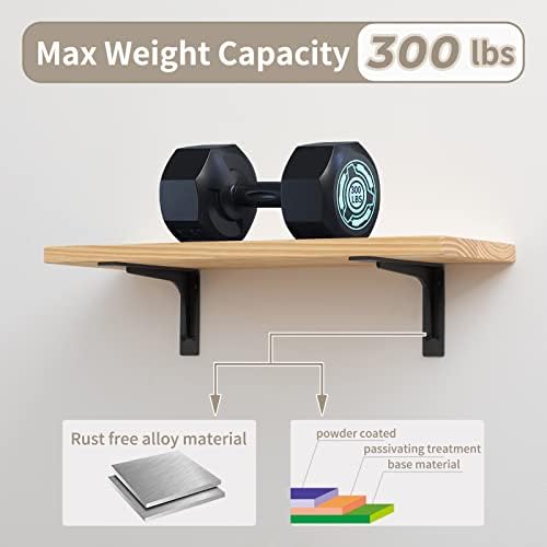 (16 INCH x 9.5 INCH) Shelf Bracket ,L Shelf Brackets,max Load 300lbs, Premium Alloy Metal Heavy Duty Shelf Bracket, high Strength Mounting Hardware Included, countertop Support, Pack of 4.
