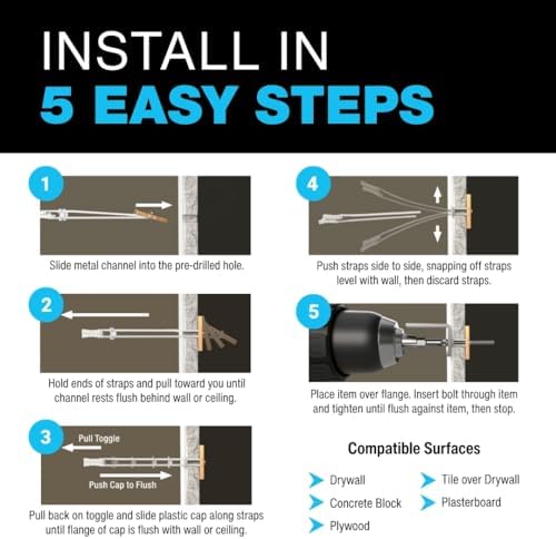 TOGGLER SNAPTOGGLE Toggle Bolt 3/16-24 UNC with Bolts, 2 Pack