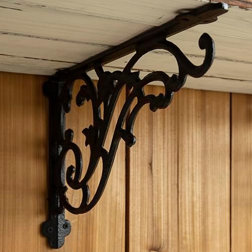 15.8''x9.5'' Decorative Shelf Brackets,2 Pack Cast Iron Shelf...