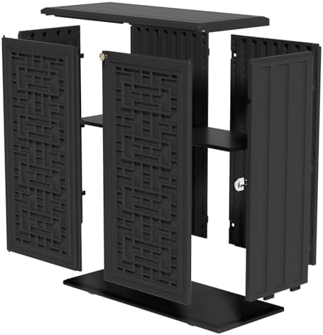 ZZM HDPE Outdoor Storage Shed, Outdoor Plastic Storage Cabinet, Horizontal Re...