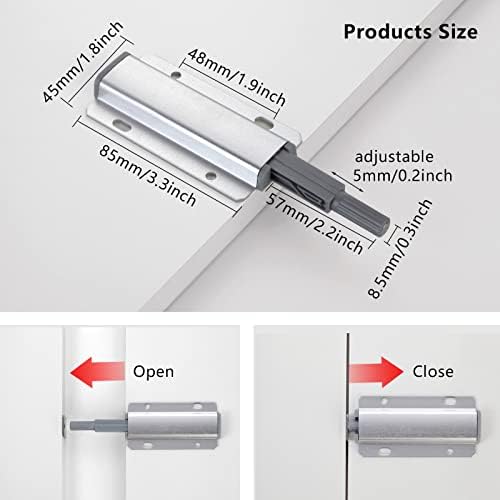 10 Pack Push to Open Door Latches, Magnetic Cabinet Push Latches