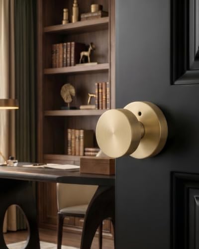 Haidms Brushed Gold Door Knob Interior Privacy Door Knobs 6 Pack