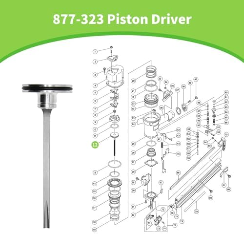 5pcs 877-323 885-915 Aftermarket Nail Gun Piston Driver for Hitachi NR83A NR8...