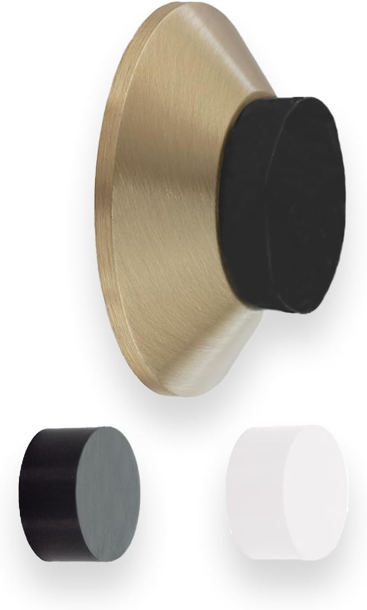 EVI Herrajes | Adhesive Door Stop | Wall Mounted | 1.37x0.59 | Matt Brass | C...