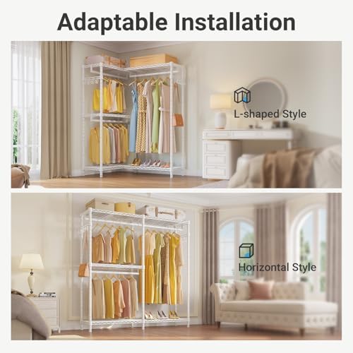 VIPEK L4 Corner Clothes Rack Heavy Duty Closet for Hanging Clothes