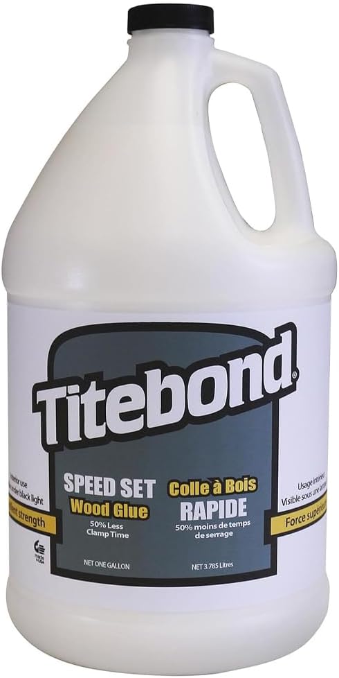 Titebond Speed Set Wood Glue 1 Gal. – Fast-Setting PVA Adhesive with 15-Minut...