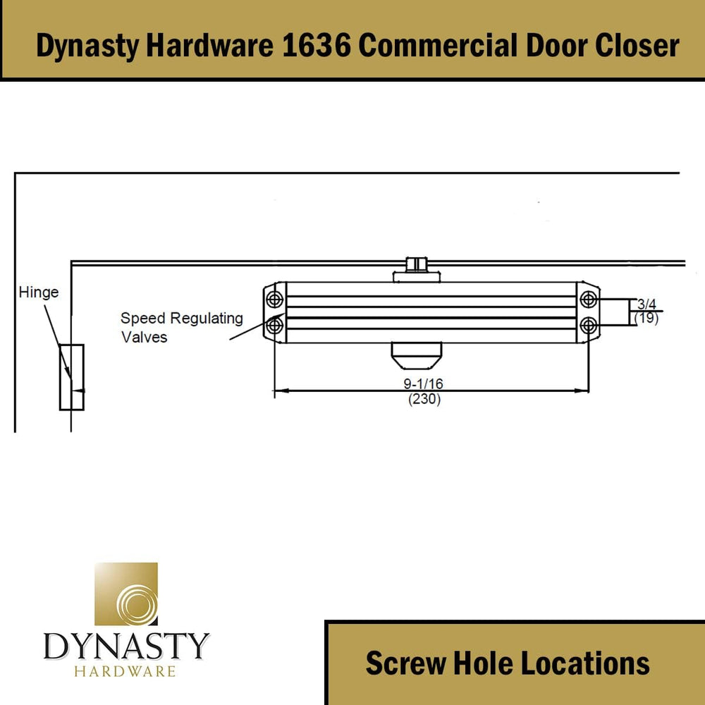 Dynasty 1636 Series Door Closer, Sprayed Duronotic Bronze, Spring 3-6