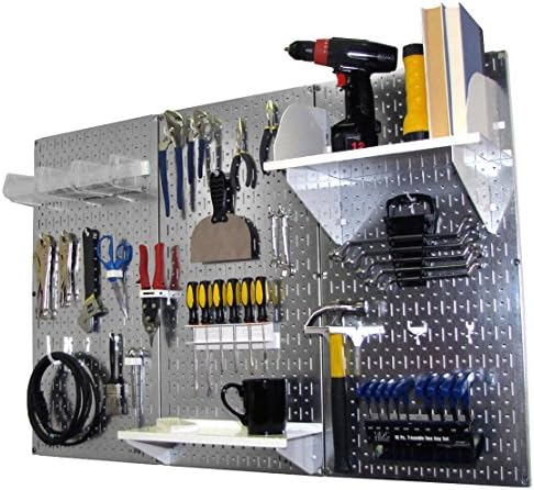 Wall Control Pegboard Organizer 4 ft. Metal Pegboard Standard Tool Storage Ki...