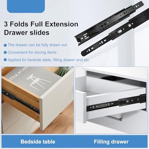 Sulawskys 10 Inch Drawer Slides, 6 Pairs (12 Pcs) Full Extension Ball Bearing...