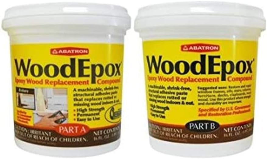 Abatron WoodEpox Kit - 2 Pint - 2-Part Structural Epoxy Adhesive Filler - Woo...