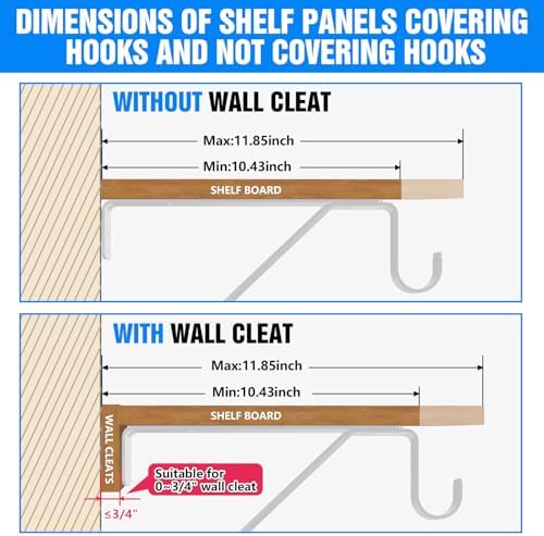 Pisman Heavy Duty Adjustable Closet Rod Bracket 4-Pack