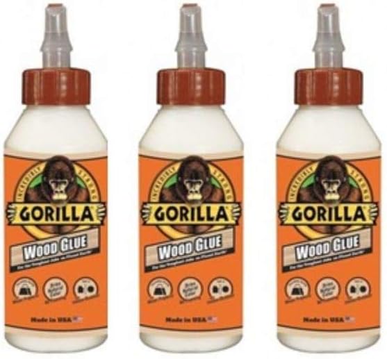 Gorilla Wood Glue, 8 Ounce Bottle, (3 Pack)