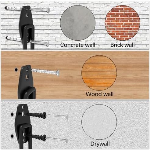3-H Heavy Duty Garage Hooks, 31 Pack Wall Storage Organizer,Black