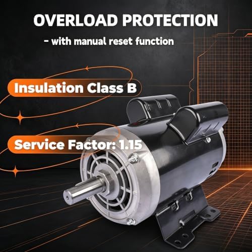 54421193 5HP Air Compressor Motor for Ingersoll Rand, Single Phase