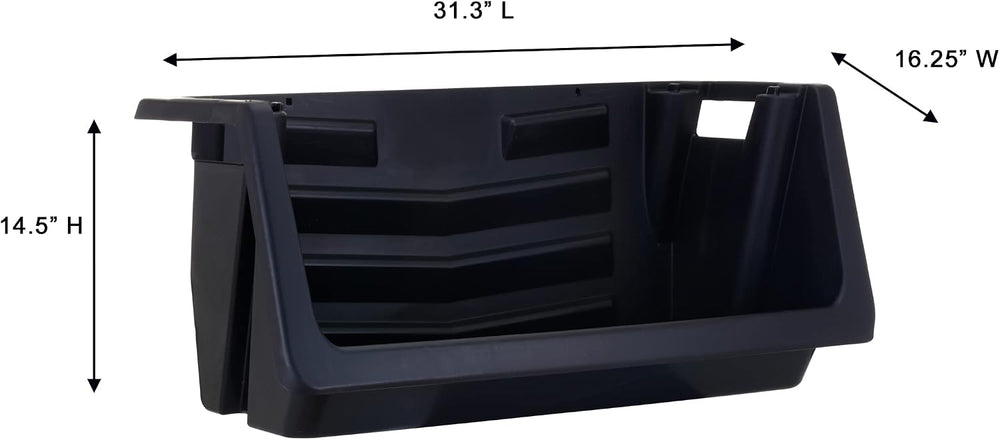 Mighty Tuff Heavy Duty Nesting Stack Bins, Pack of 3, Extra-Large Handles, Wi...