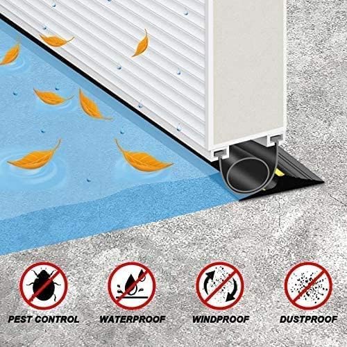 Jin&Bao Gray Garage Door Threshold Seal 12FT Rubber Strip & 1 Adhesive