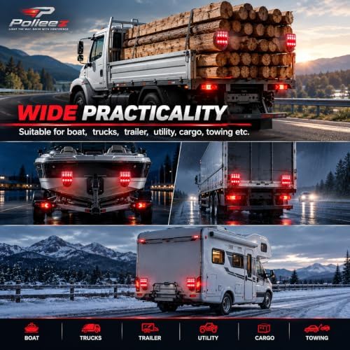 Wireless Trailer Lights, Magnetic Rechargeable LED Tow Light Kit for Trucks