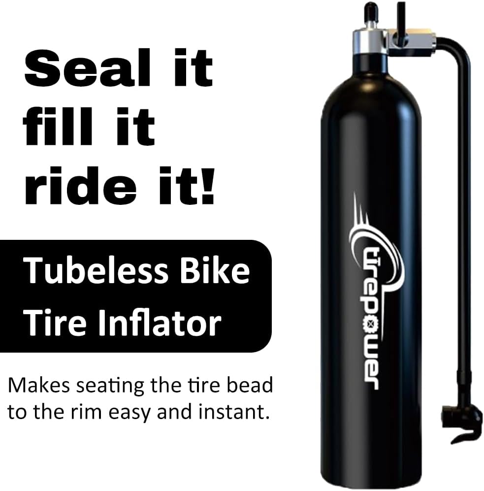 High-Pressure Tubeless Bike Tire Inflator Air Tank - 200 PSI Aluminum Alloy B...