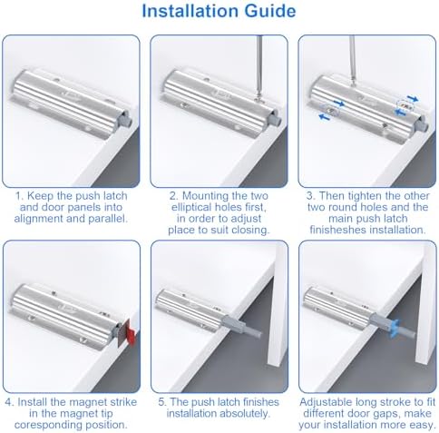 Push to Open Cabinet Latches Hardware Magnetic Push Latch Jiayi 10 Pack Door ...