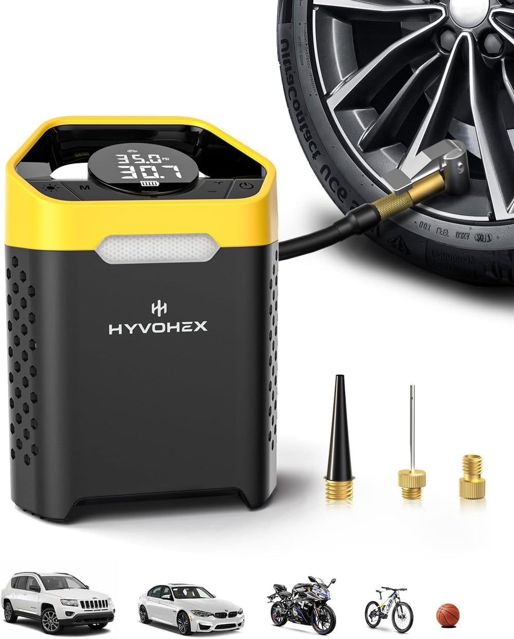 4X Faster Tire Inflator Portable Air Compressor,160 PSI Cordless Air Pump