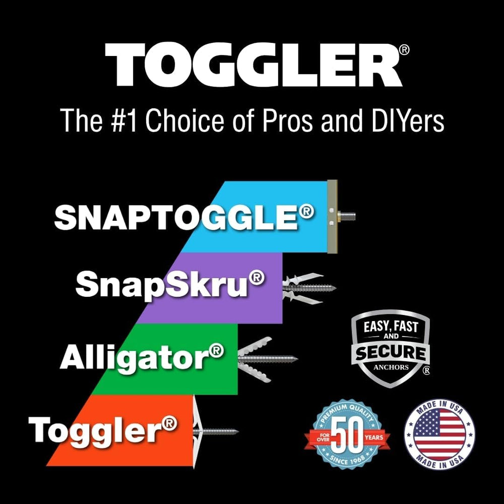 TOGGLER SNAPTOGGLE Toggle Anchor 3/16-24 UNC, 50 Pack, Bolts not Included