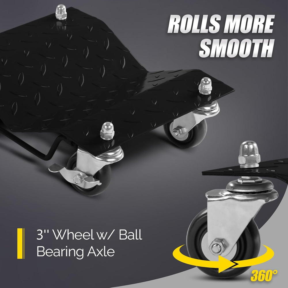 TUFFIOM Car Dolly Set of 4, 6000LBS Capacity Wheel Dollies, Heavy Duty Vehicl...