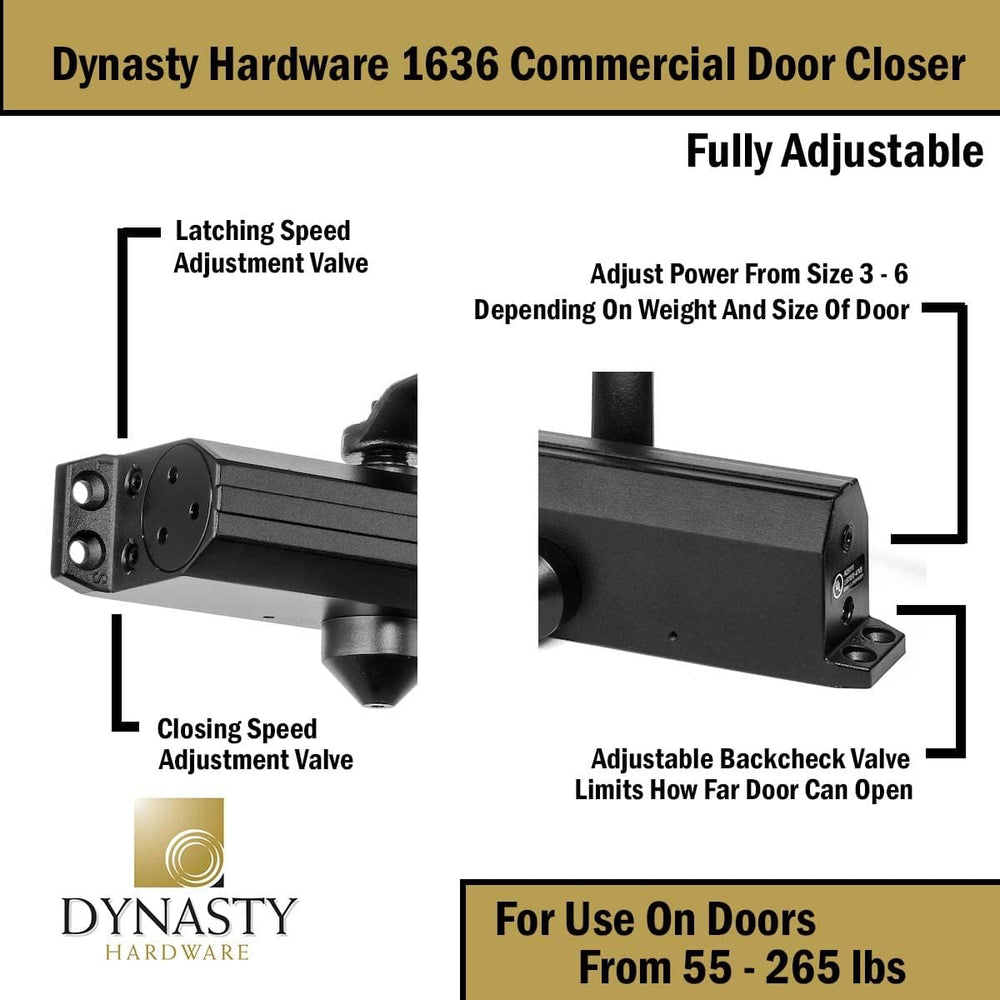 Dynasty 1636 Series Door Closer, Sprayed Duronotic Bronze, Spring 3-6