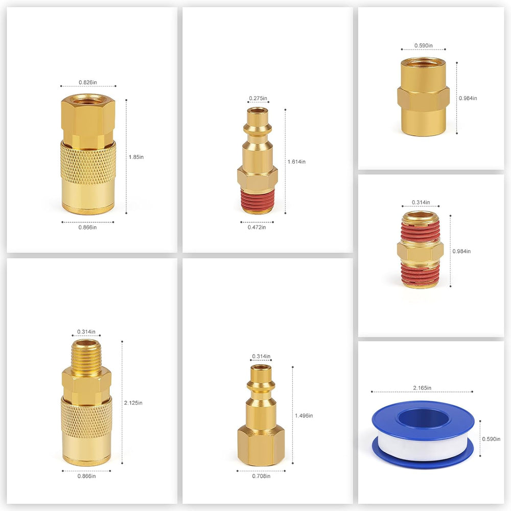 Industrial Air Coupling 30Pieces,1/4" Hose Barb, 1/4" Basic Flow Qu...