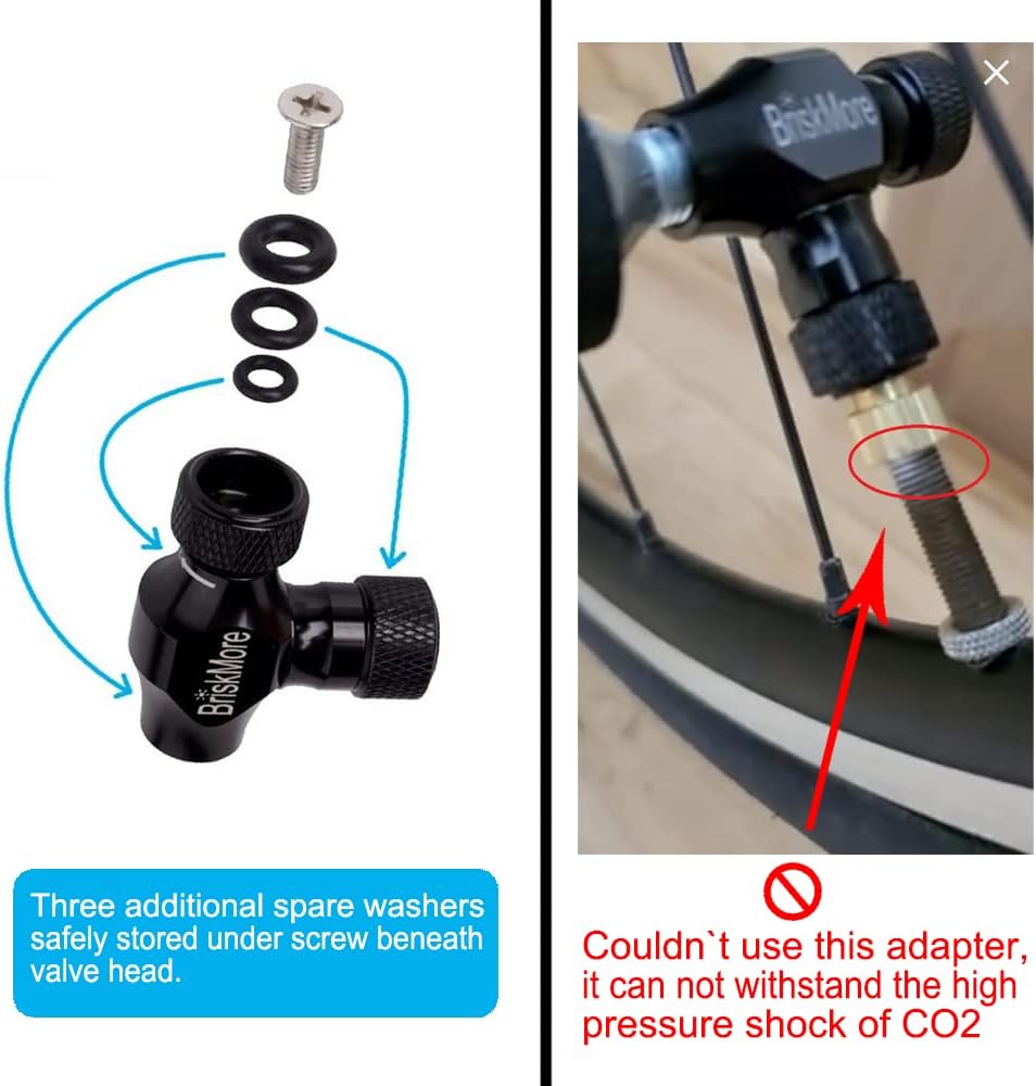 CO2 Inflator Kits with 9X16g or 5 X 16g CO2 Cartridges, Presta and Schrader V...